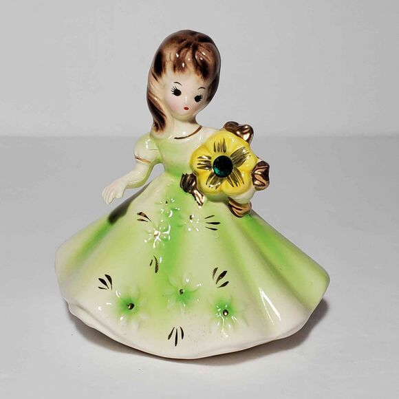 Josef Originals May Birthstone Figurine Green Vintage - Picture 1 of 9